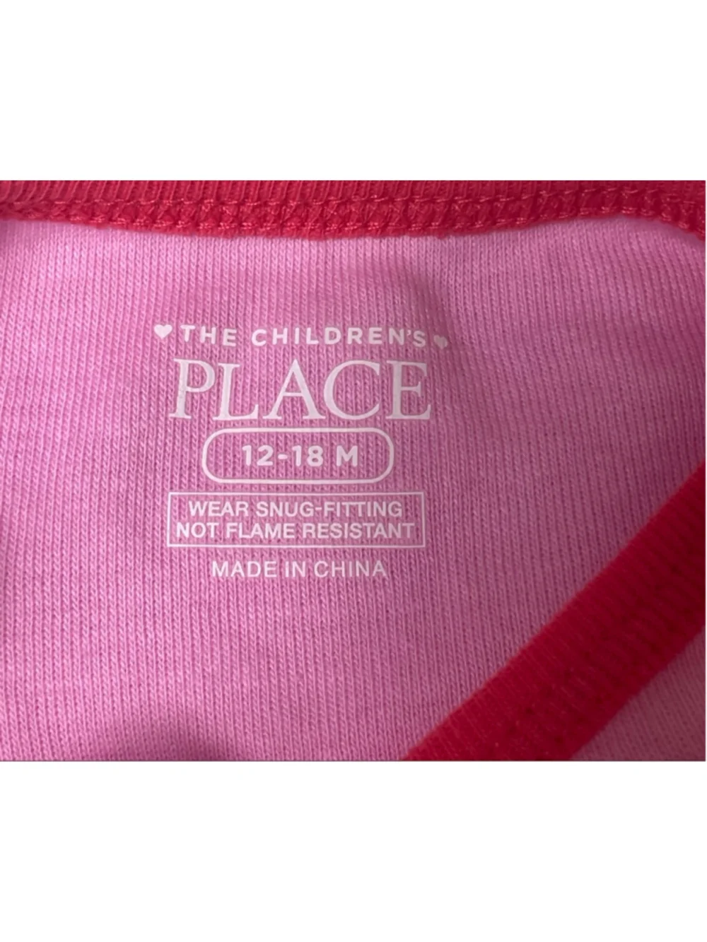 Girls The Children's Place Pink Red Llama Pajama Set 12-18 Months